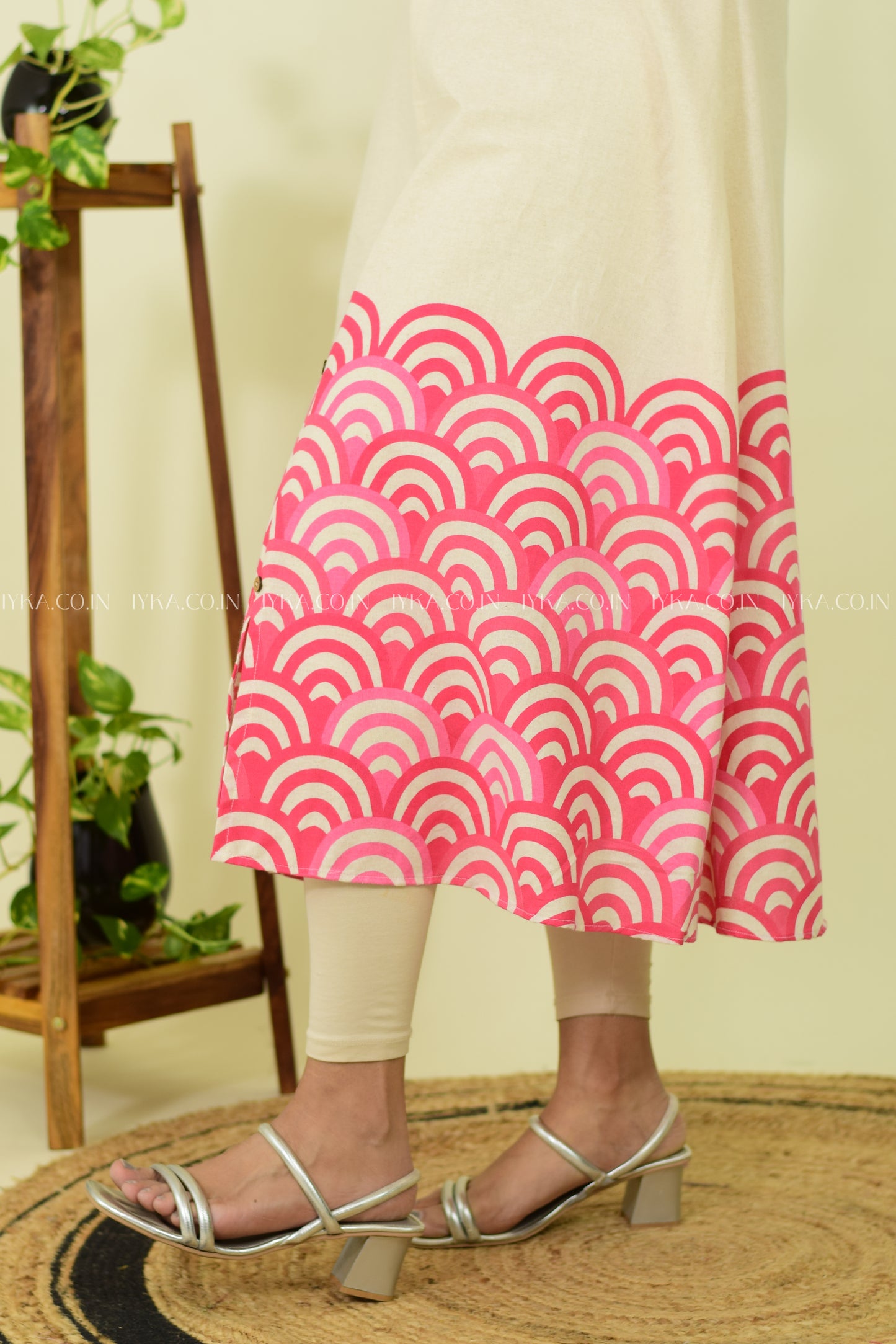 Pink Petals Printed Kurthi