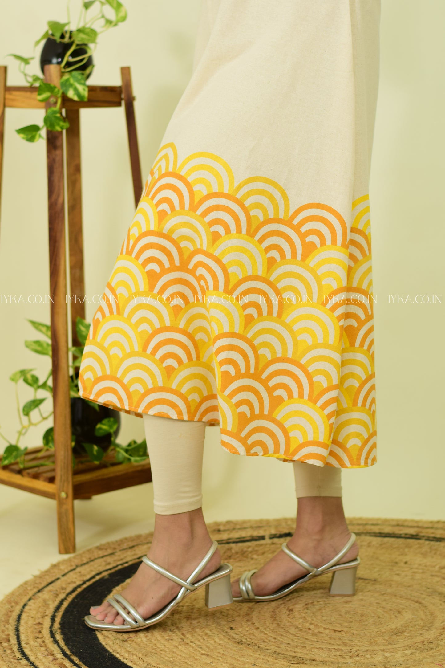 Yellow Petals Printed Kurthi