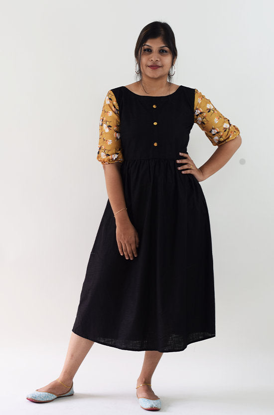 IYKA – Black Linen Dress #030024