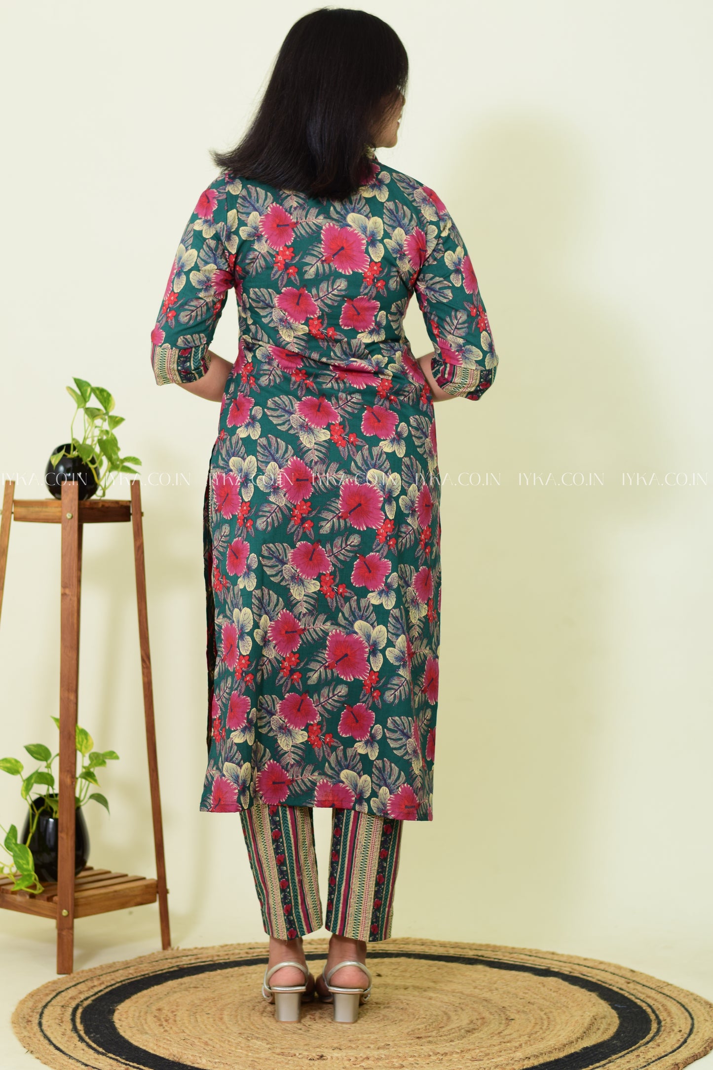 IYKA- FLORAL PRINTED COTTON CO-ORD SET ( TOP AND BOTTOM) #00253COR
