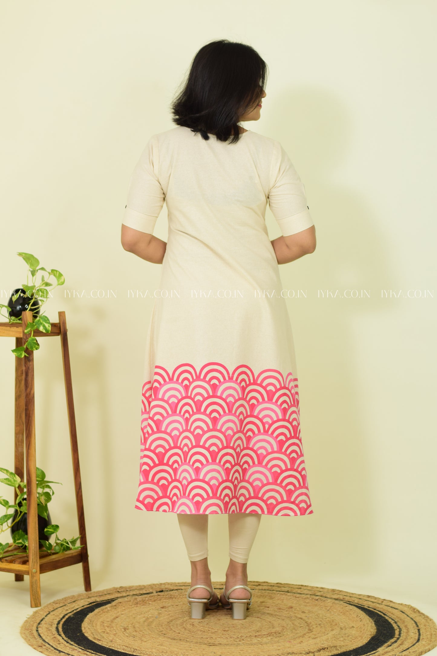 Pink Petals Printed Kurthi