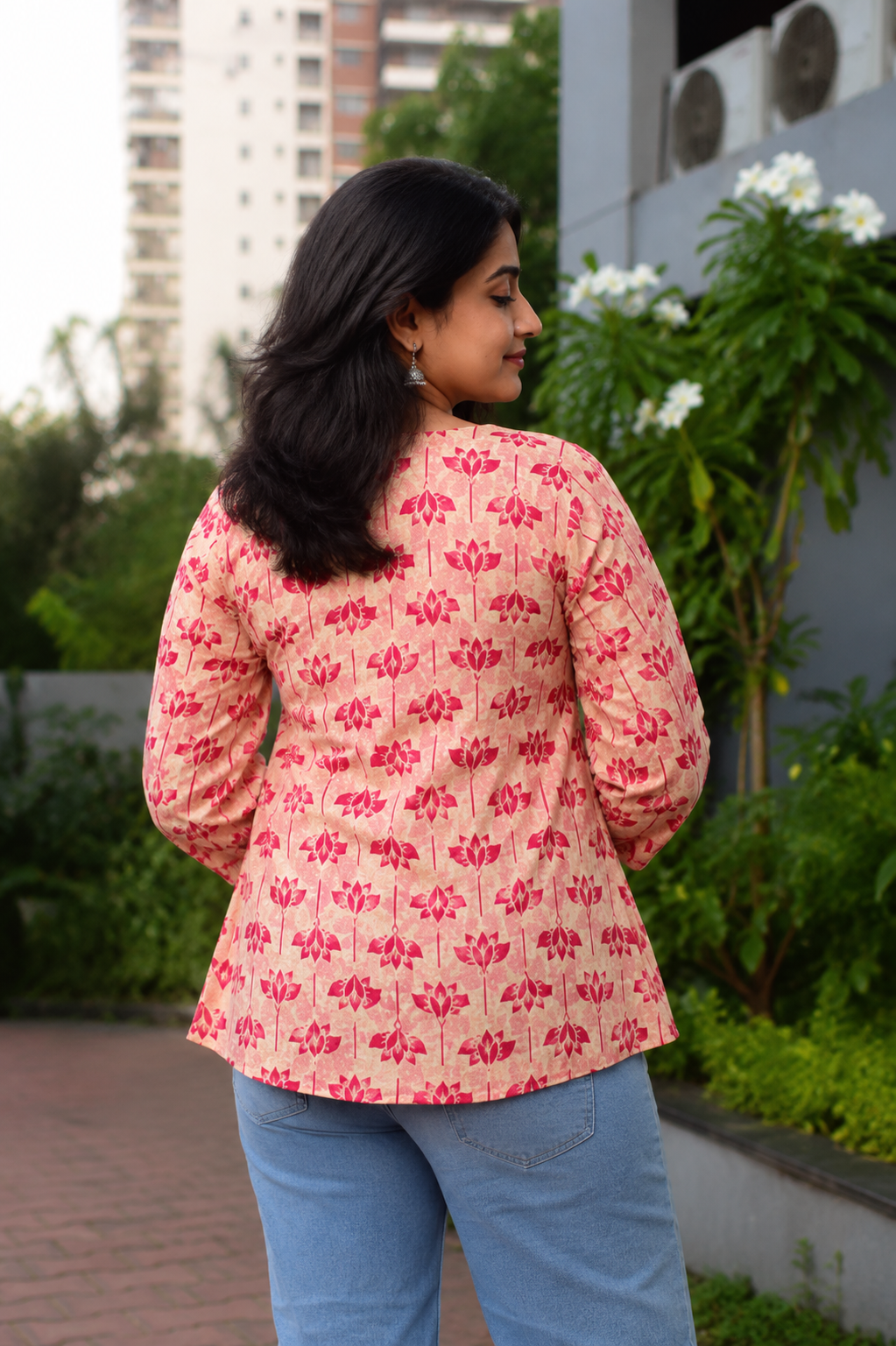 Petal Charm Short Kurtha
