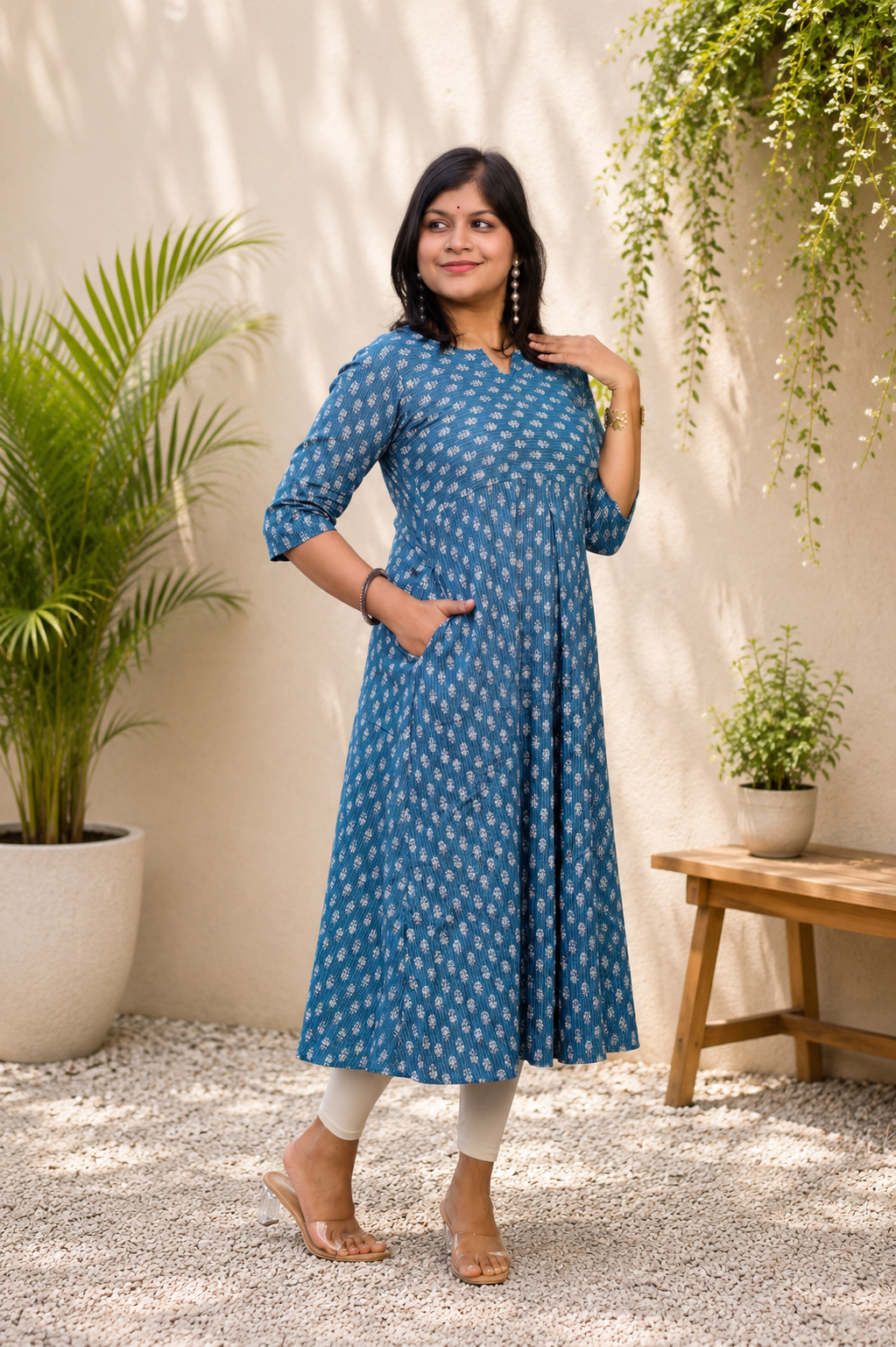 Blue Meadow Kurthi