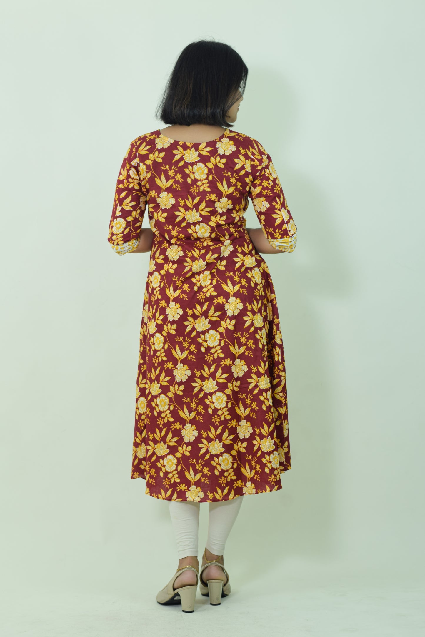 IYKA- Maroon Floral printed kurthi #00038KUR