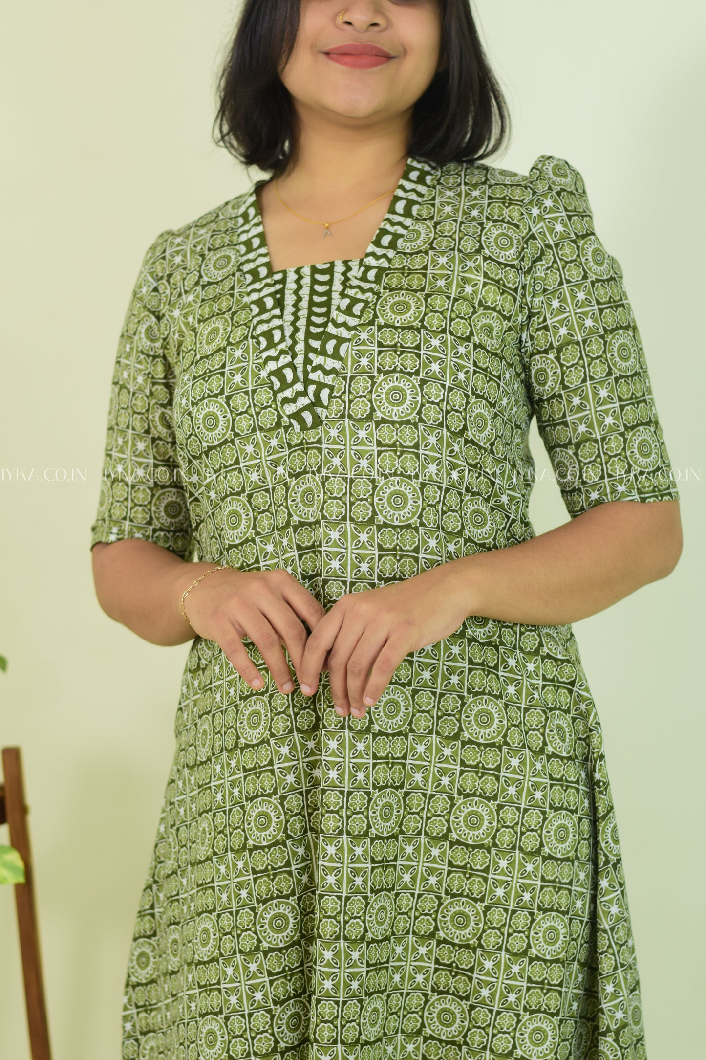Olive Whisper Kurthi