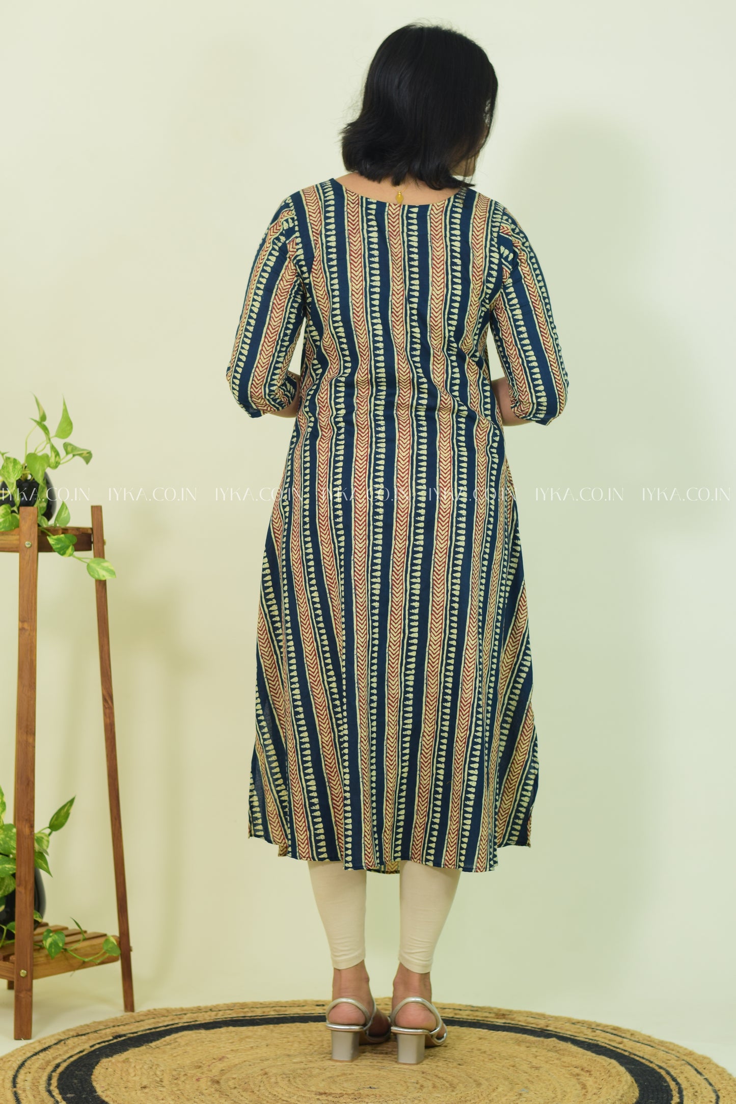 Striped Serenity A-Line Elegance
