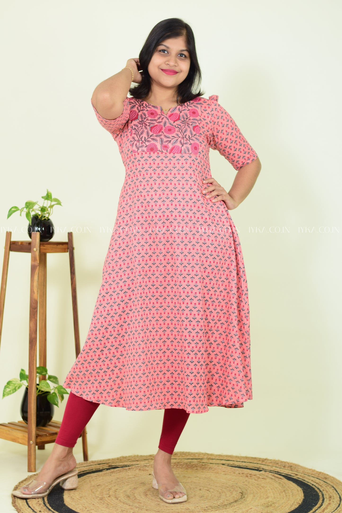 Peach Blossom Kurthi