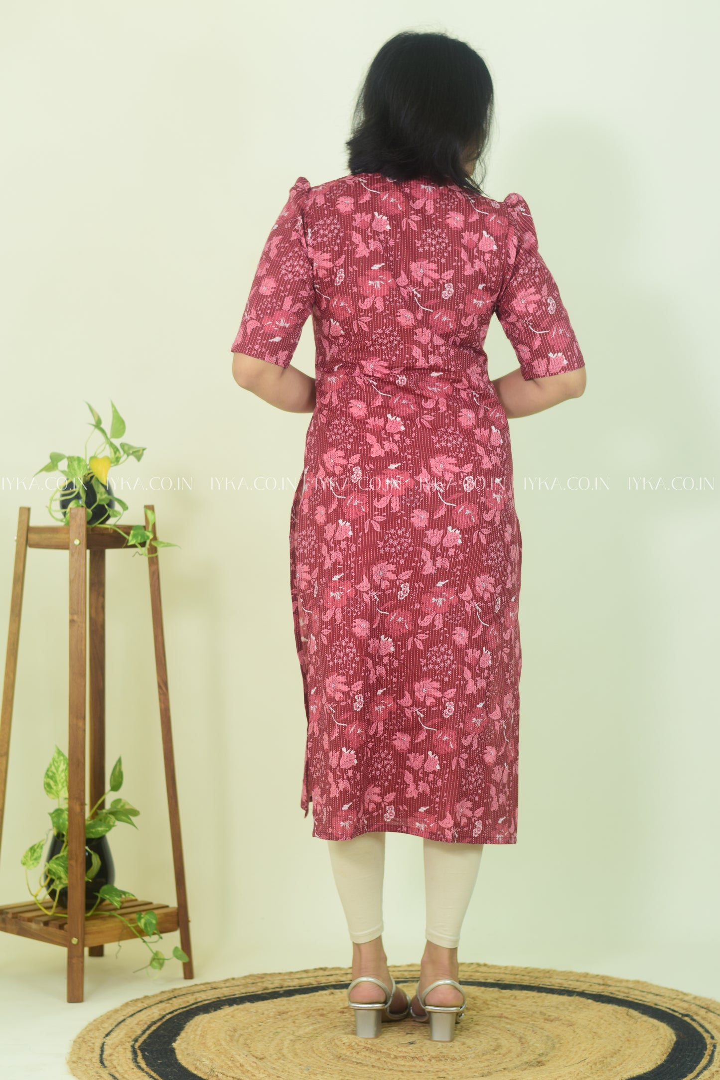 Red Reverie – The Slitted Kurthi with Lace Whispers