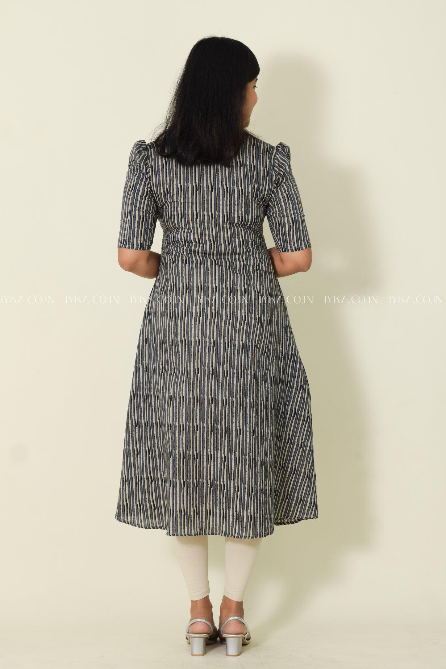 IYKA- STRIPED COTTON ALINE KURTHI #00144KUR