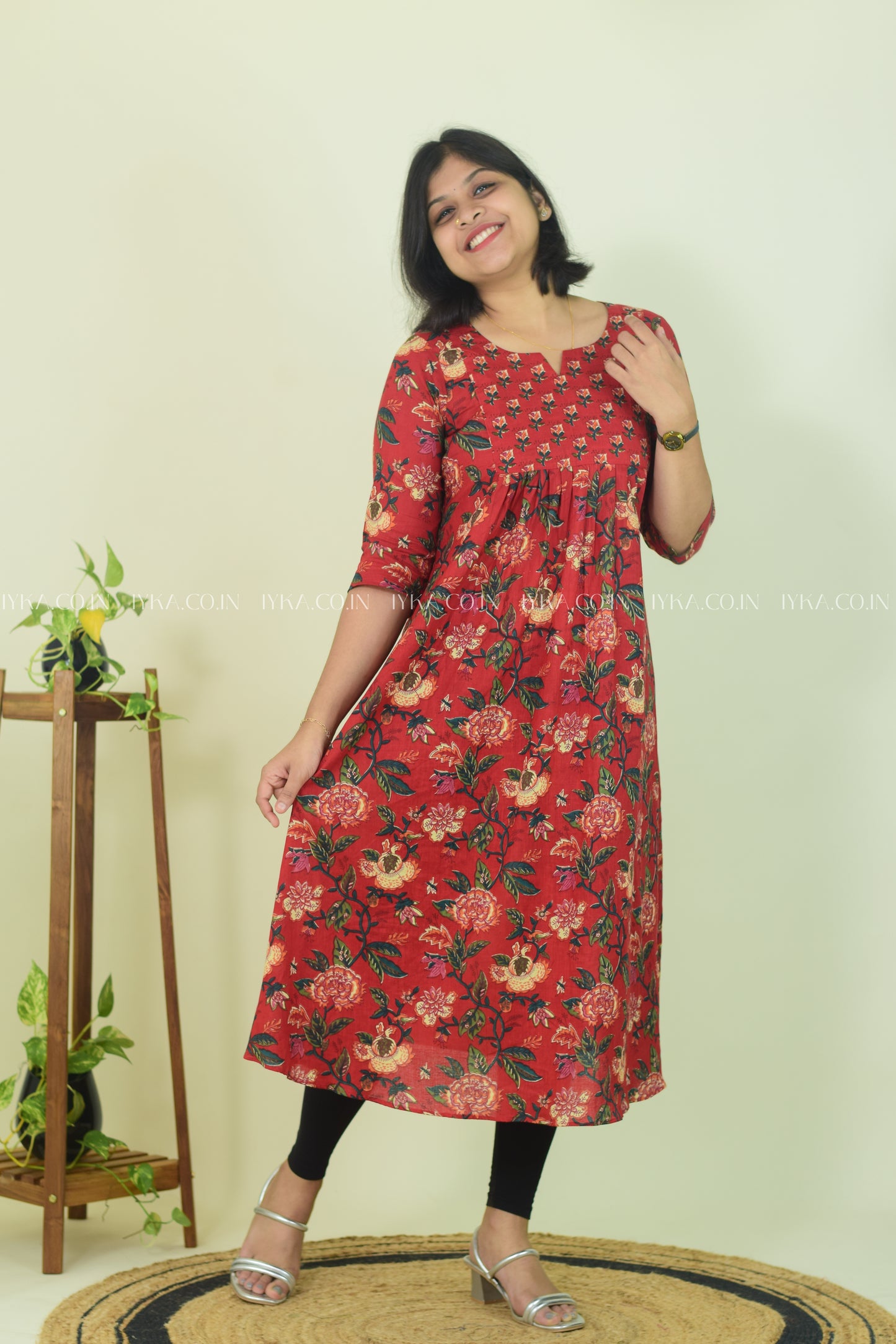 Rosé Garden A-Line Kurthi