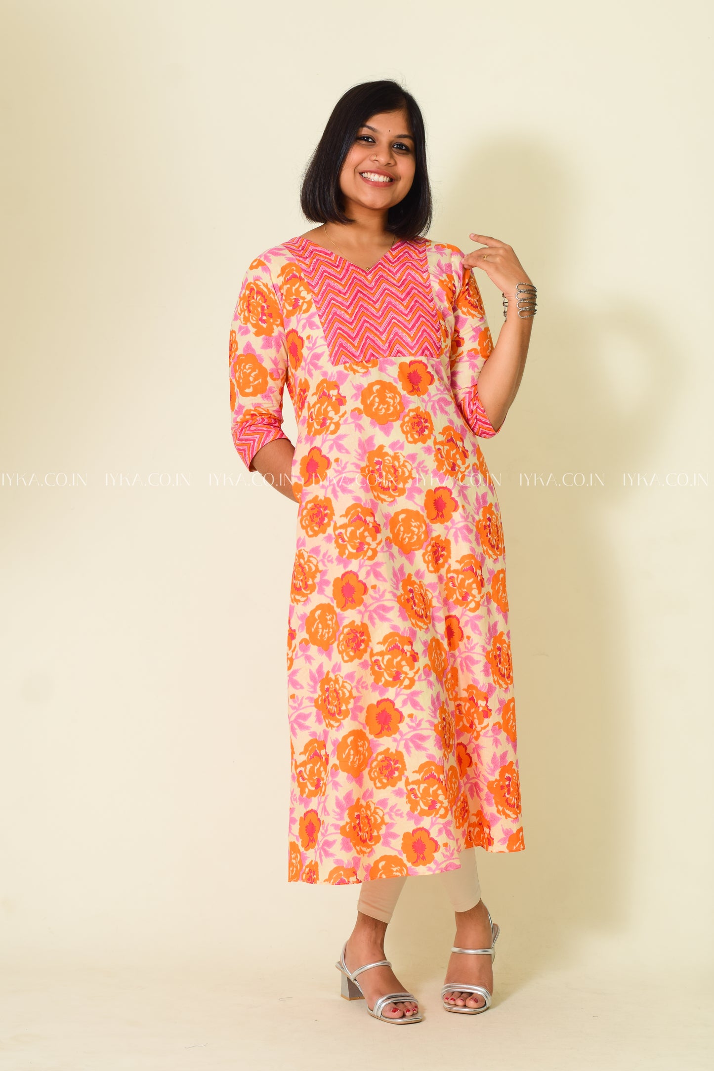 IYKA- MULTICOLOURED COTTON ALINE KURTHI #00165KUR