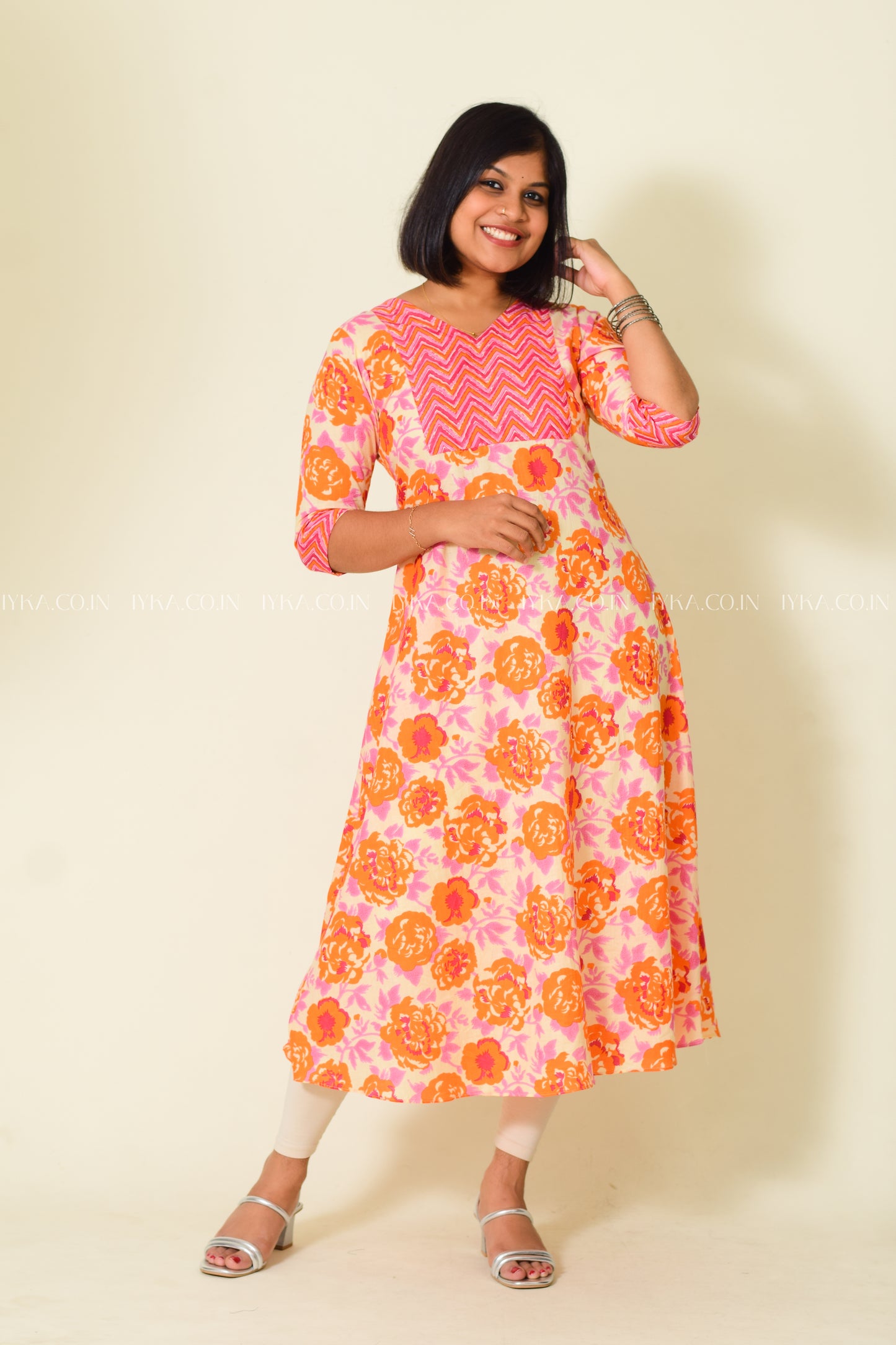 IYKA- MULTICOLOURED COTTON ALINE KURTHI #00165KUR