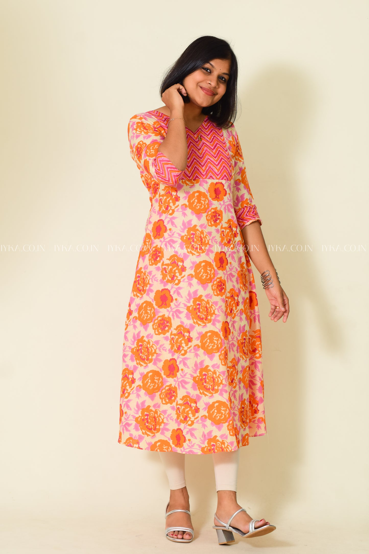 IYKA- MULTICOLOURED COTTON ALINE KURTHI #00165KUR