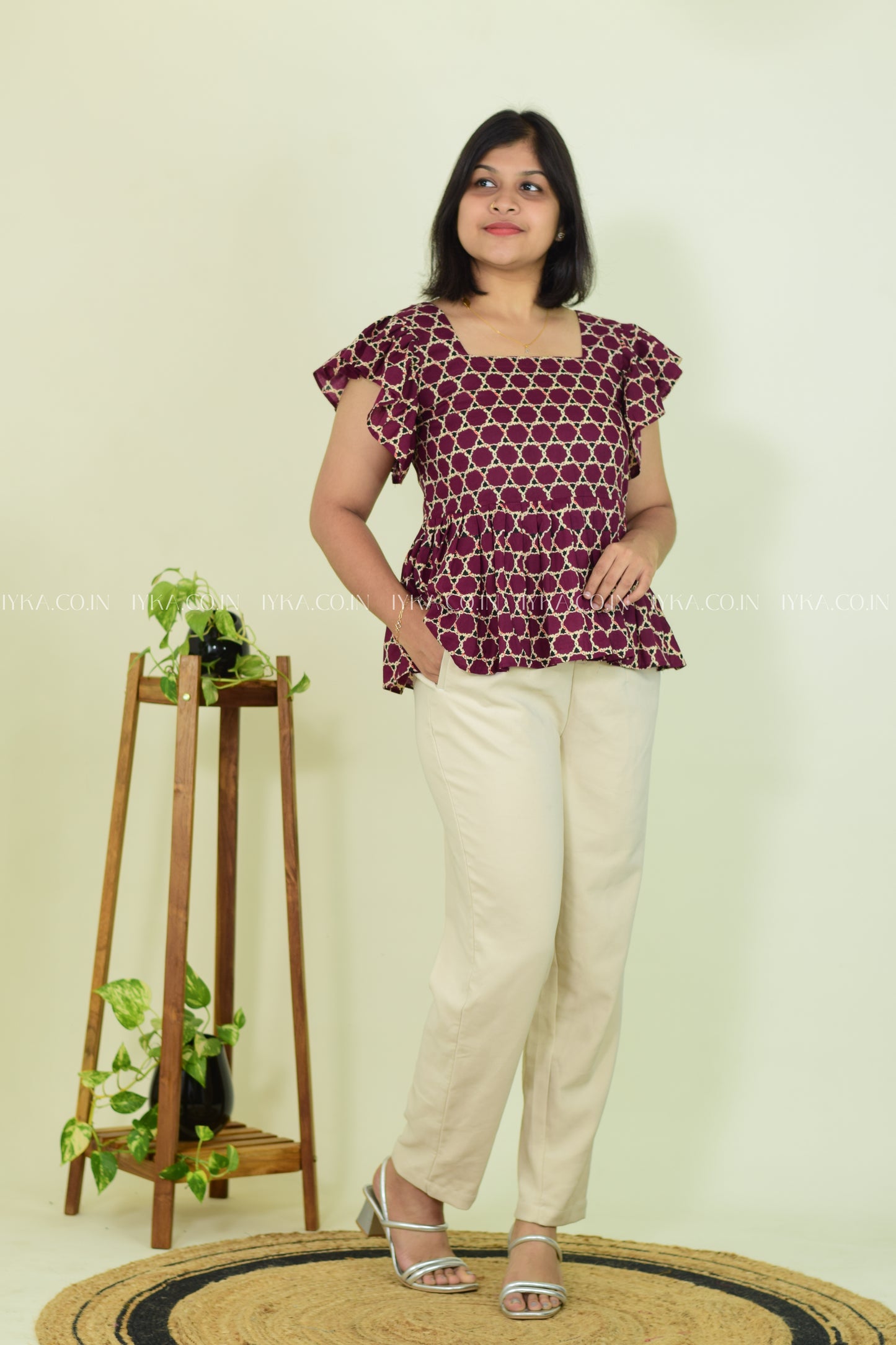 Wine Whirl Short Kurthi