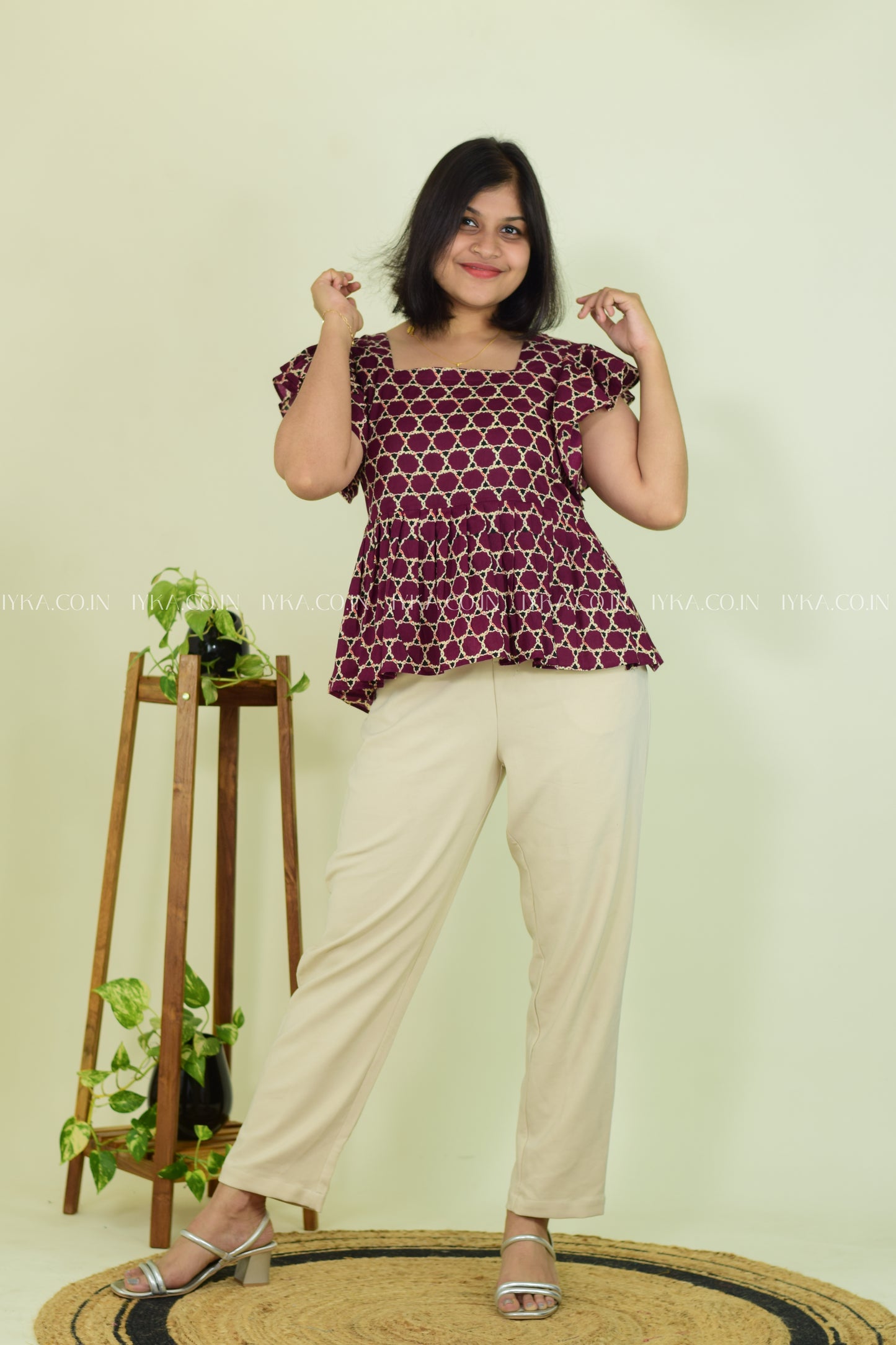 Wine Whirl Short Kurthi