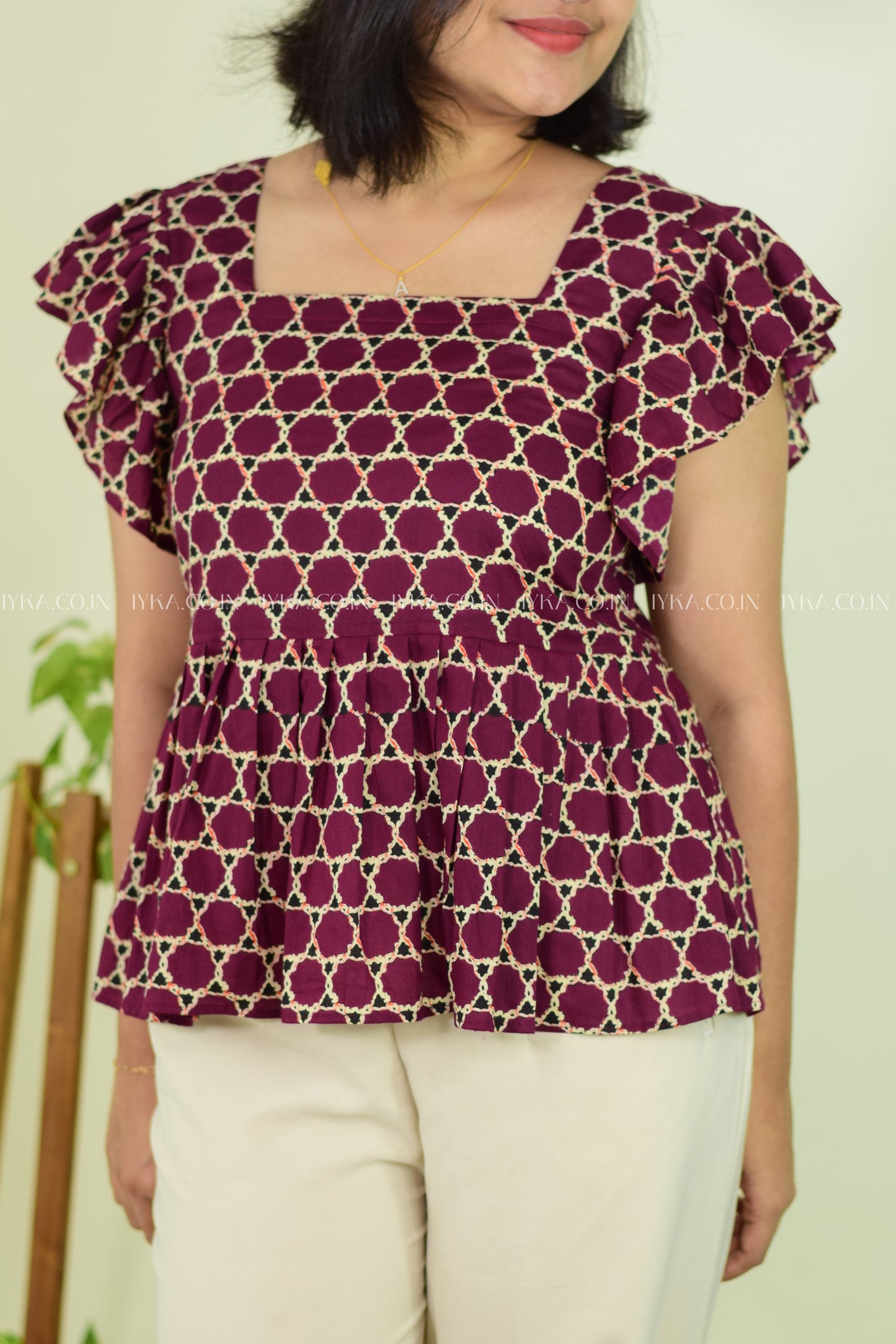 Wine Whirl Short Kurthi
