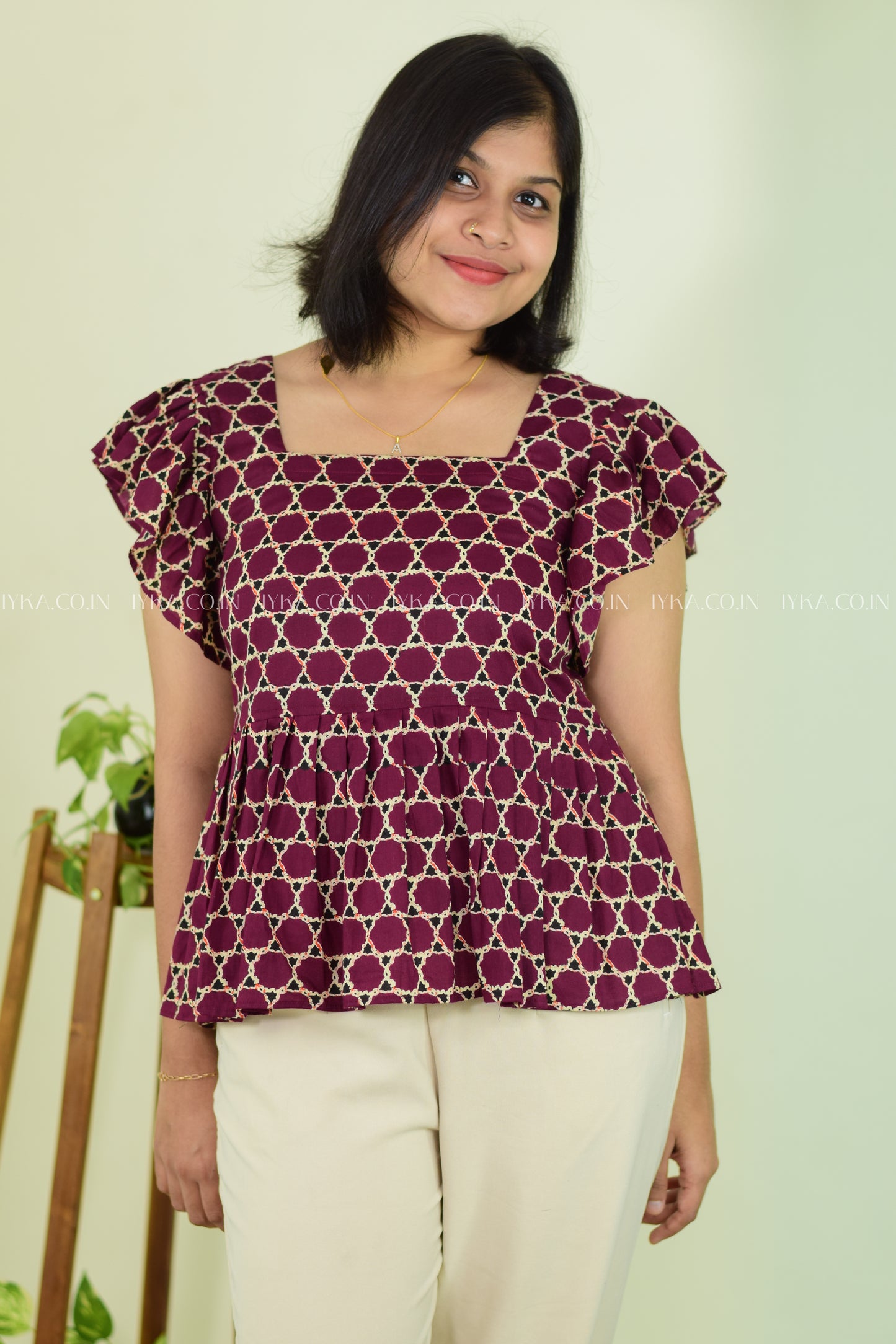 Wine Whirl Short Kurthi