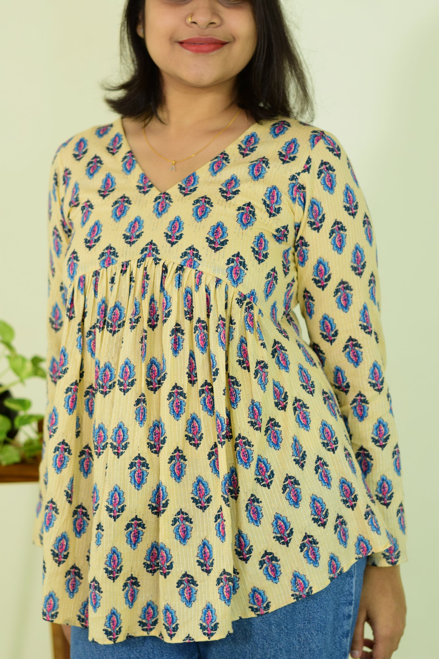 Sapphire Bloom Short Kurthi
