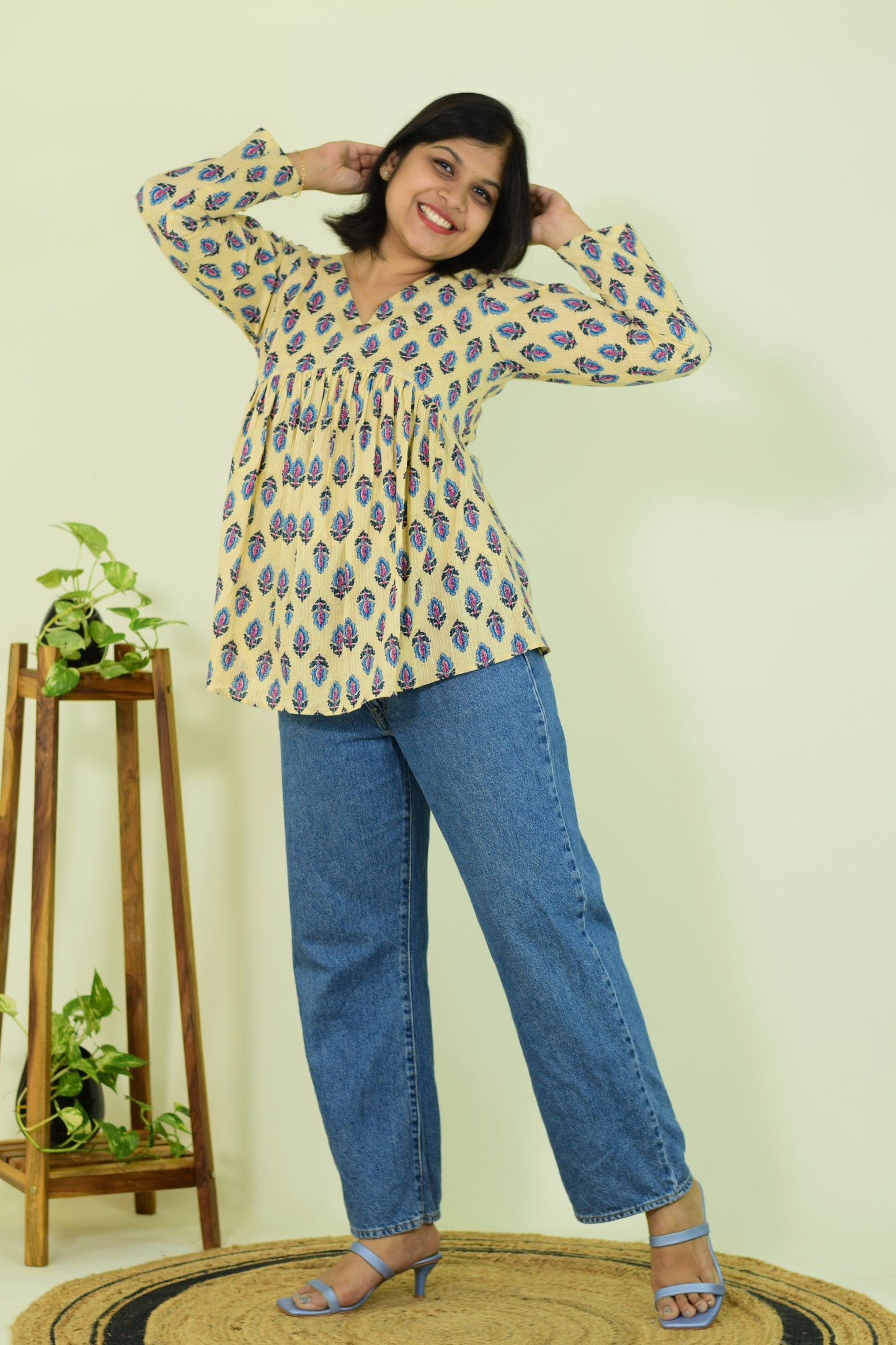 Sapphire Bloom Short Kurthi