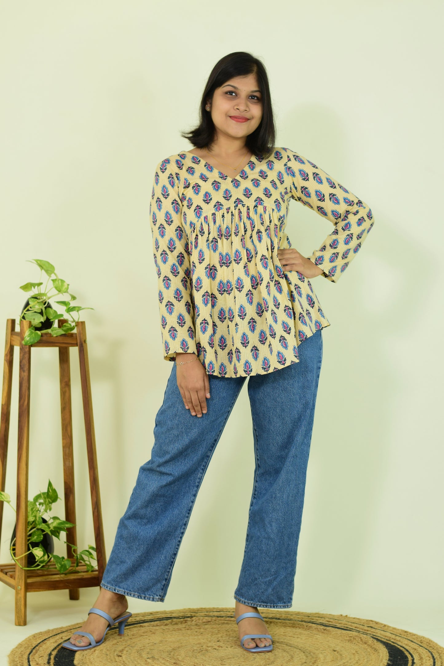 Sapphire Bloom Short Kurthi