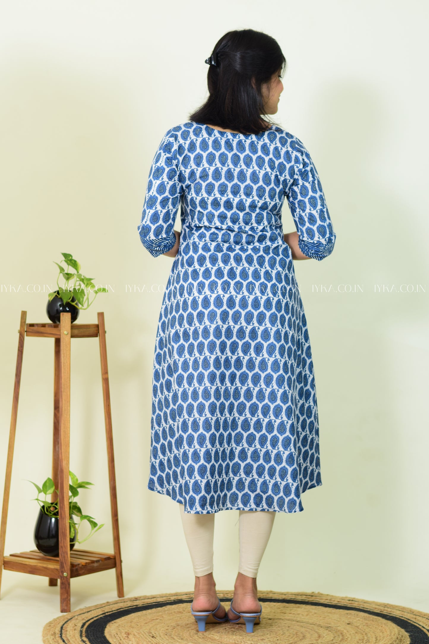 IYKA- BLUE COTTON ALINE KURTHI #00242KUR