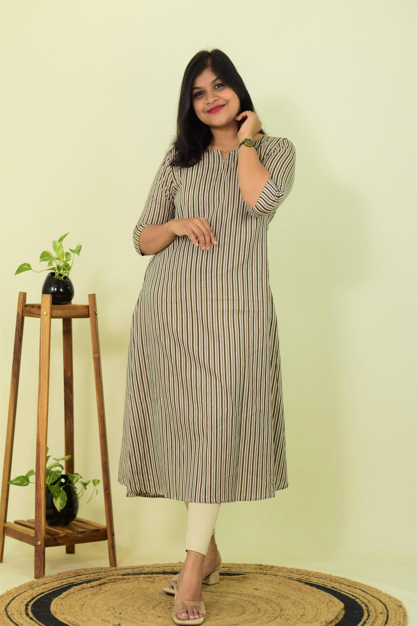Greywave Striped Kurthi