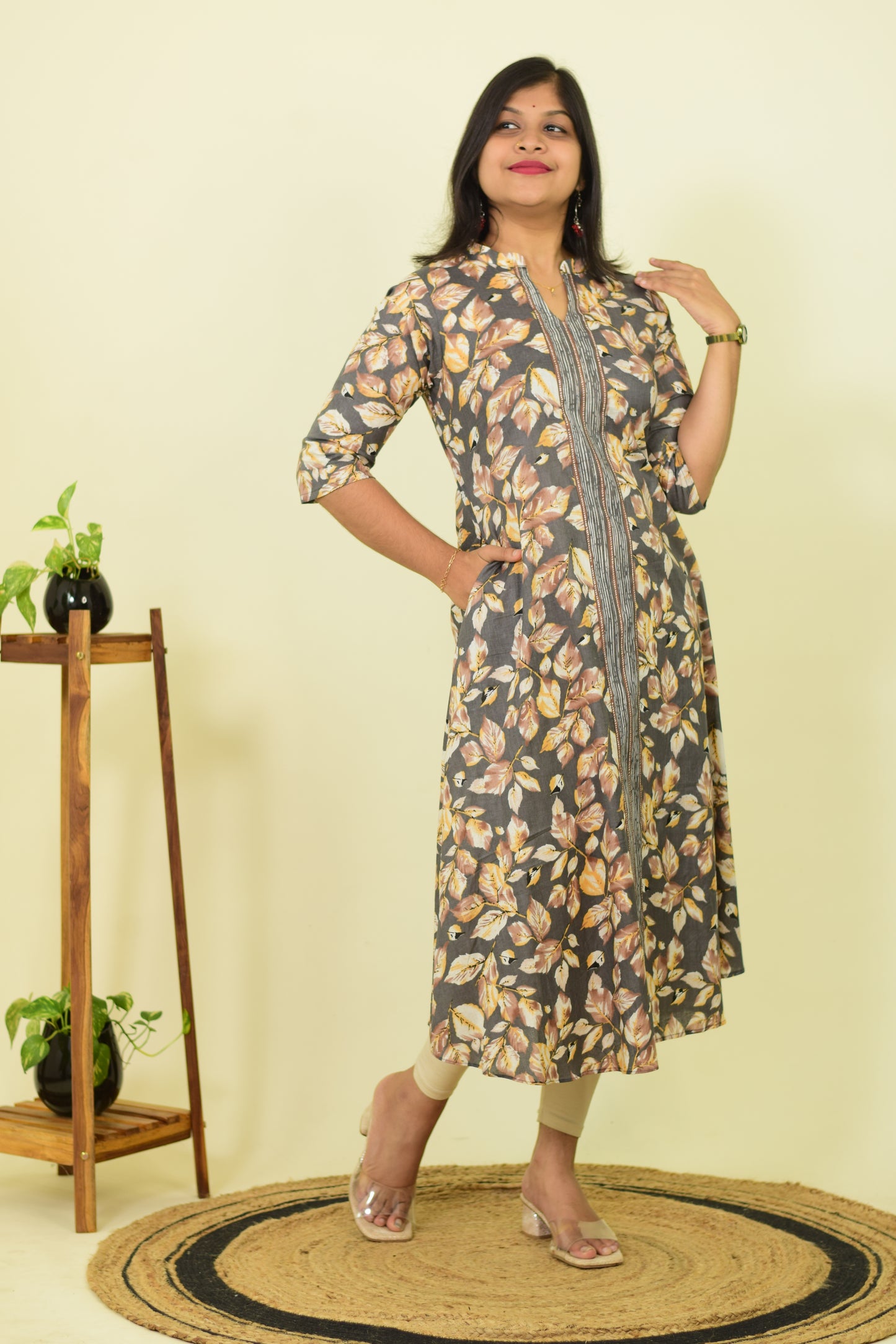 Misty Flora Cotton Kurthi
