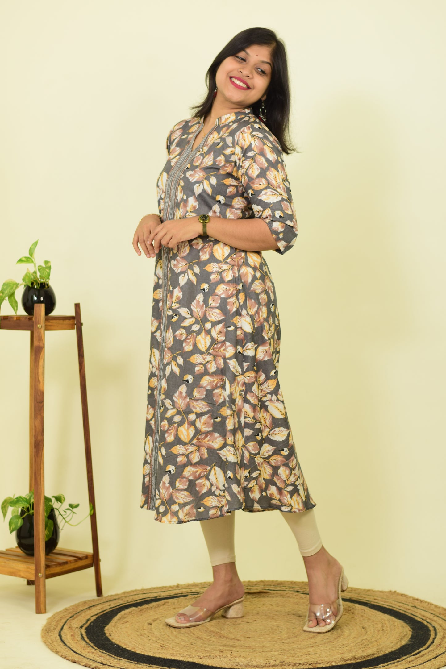 Misty Flora Cotton Kurthi