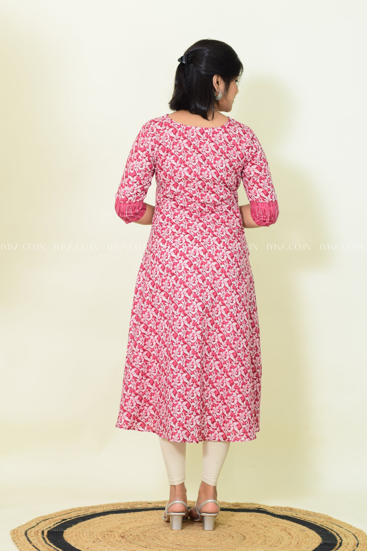 IYKA- PEACH COTTON ALINE KURTHI #00194KUR