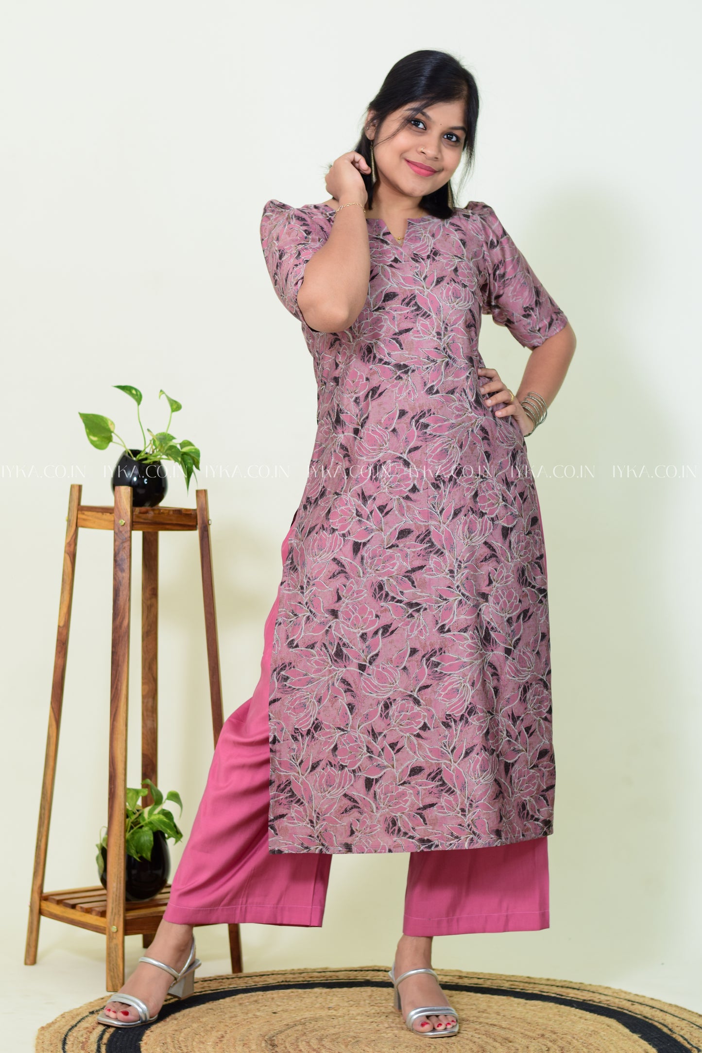 IYKA-NUDE PINK CO-ORD SET( TOP AND BOTTOM) #00209KUR