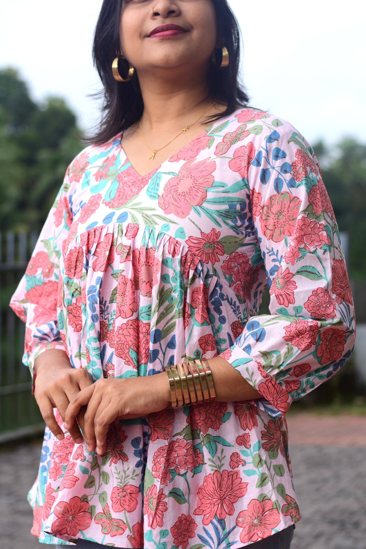 Rosé Bloom Short kurthi