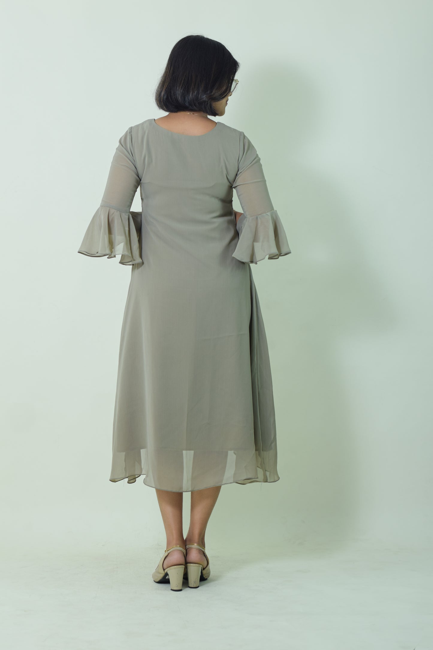 IYKA- PURE GEORGETTE A LINE KURTHI #00018KUR