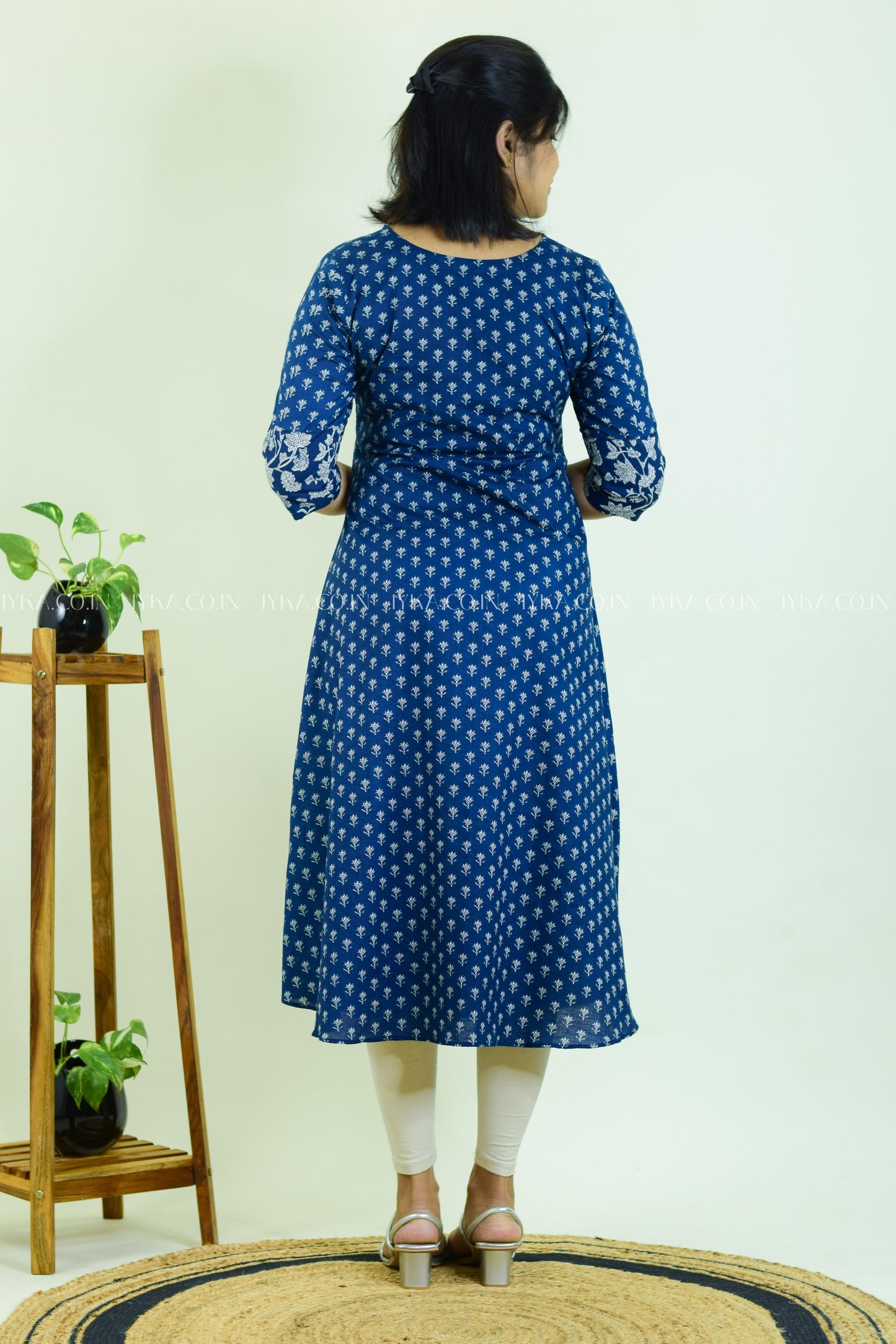 IYKA- BLUE COLLARED ALINE KURTHI #00215KUR