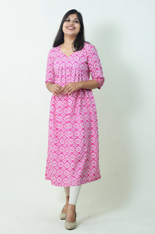 IYKA - Pink Aliacut Kurthi #00006KUR