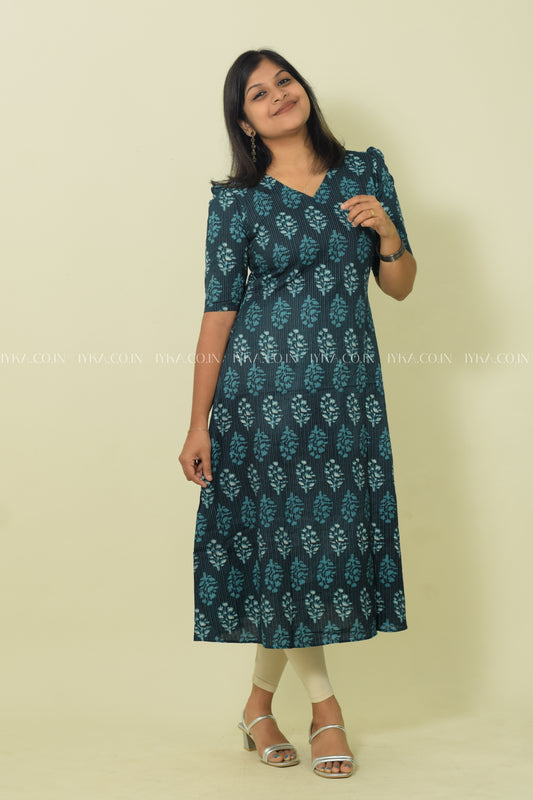 IYKA- HAWAIIAN BLUE ALINE KURTHI #00095KUR