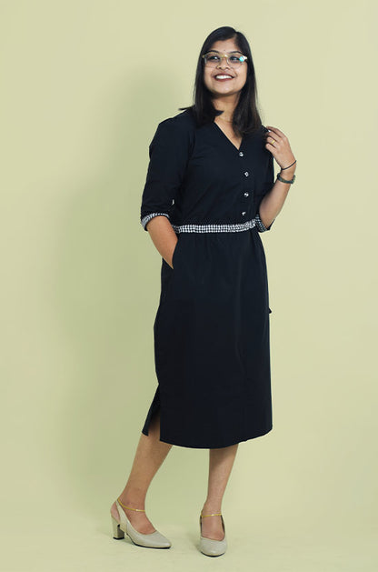 IYKA- Black Casual trendy dress #030034