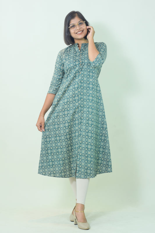 IYKA - Green Printed Kurthi #00029KUR