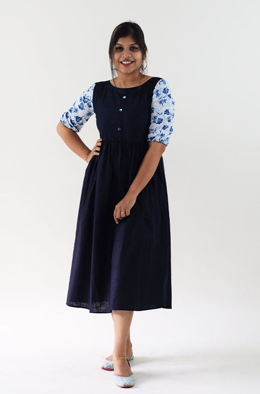 IYKA - Blue Linen Dress #030015