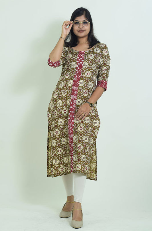 IYKA-Designer Mustard yellow kurtha #010059