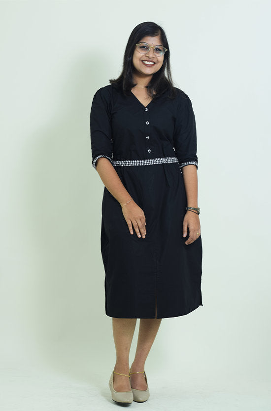 IYKA- Black Casual trendy dress #030034