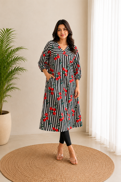 Cherry Stripe Charm