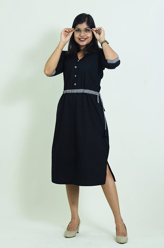 IYKA- Black Casual trendy dress #030034