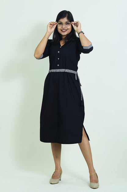 IYKA- Black Casual trendy dress #030034