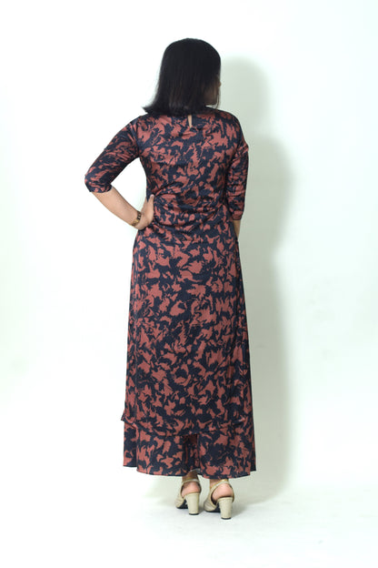 IYKA- BLACK DIGITAL PRINTED KURTHI SET(WITH PLAZZO PANTS) #00065KUR