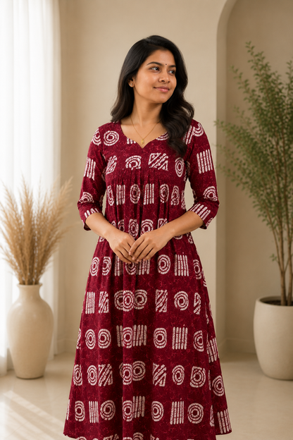 Wine Mosaic Kurthi