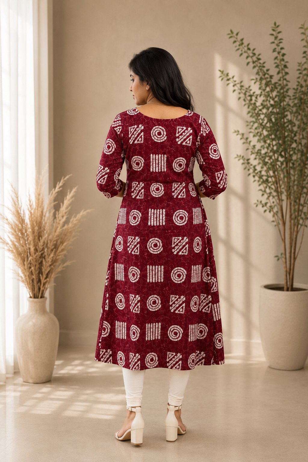 Wine Mosaic Kurthi