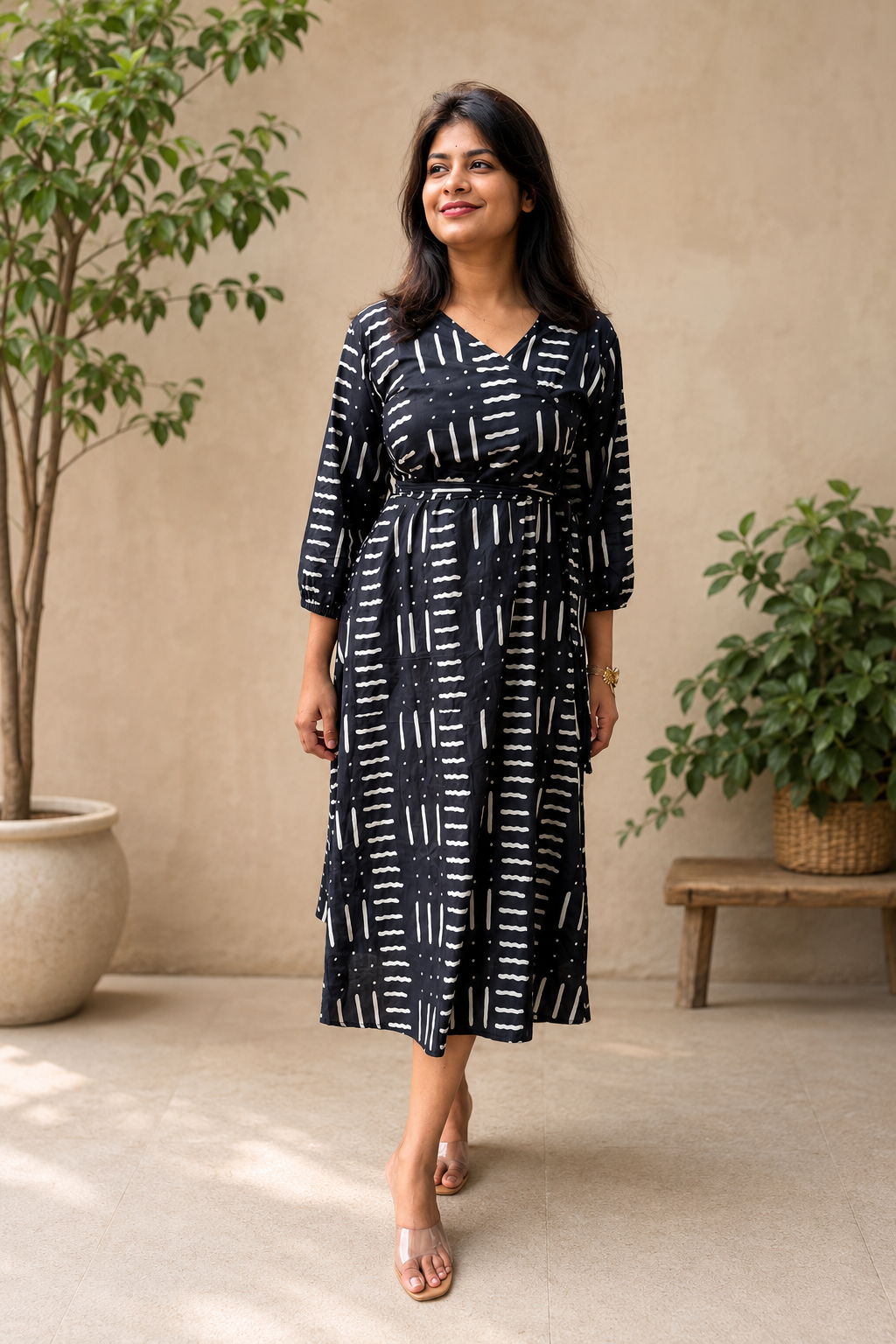 Dashline Wrap Dress