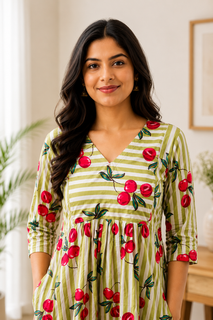 Blooming Cherry Kurthi