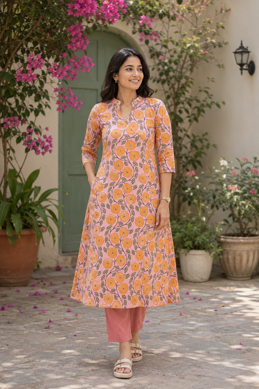 Marigold Bloom Kurthi