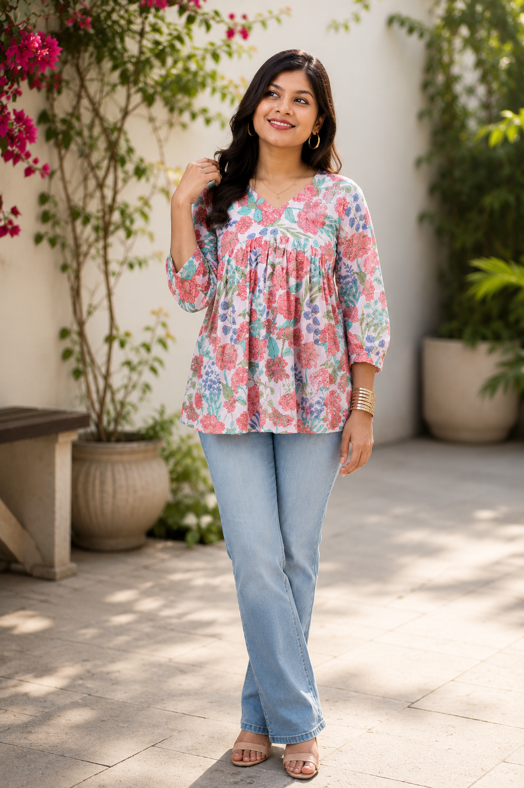 Rosé Bloom Short kurthi